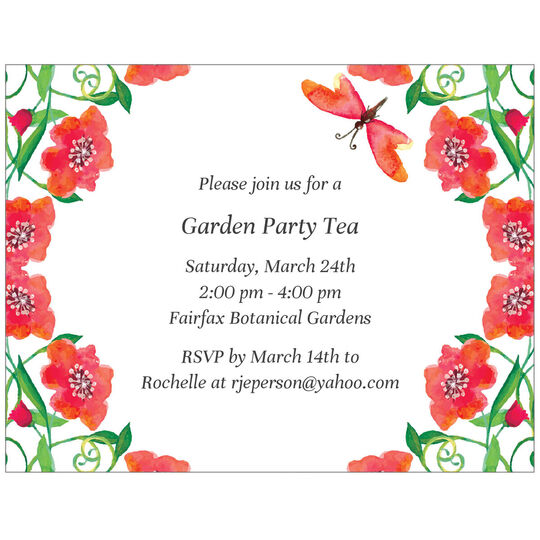 Poppy Garden Flat Invitations